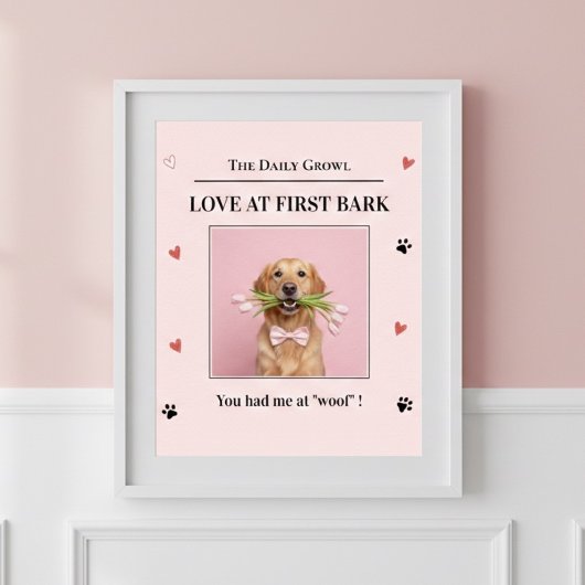 Liefde op de Eerste Blaffende Gepersonaliseerde Ho Poster