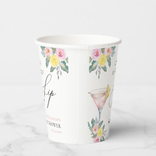 Liefde op de Eerste Slok Helder Bruids Bruiloftsco Papieren Bekers (Rechts)