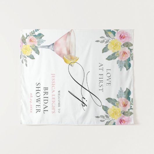 Liefde Op De Eerste Slok Helder Bruiloftscocktail  Wandkleed (Voorkant (horizontaal))