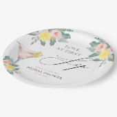 Liefde op de eerste slok Helder bruiloftsfeest voo Papieren Bordje (Gekanteld)