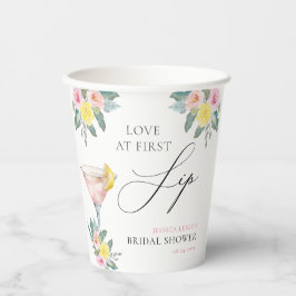 Liefde op de eerste slok Helder bruiloftsfeestje v Papieren Bekers