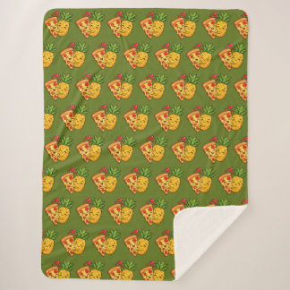 Liefde op de eerste snee - Pizza ontmoet ananas Sherpa Deken