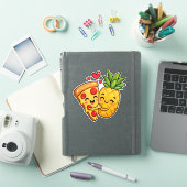 Liefde op de eerste snee - Pizza ontmoet ananas Sticker (iPad Cover)