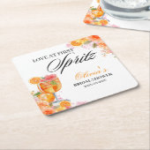 Liefde op de eerste Spritz Bruids Bruiloft Feest Kartonnen Onderzetters (Schuin)