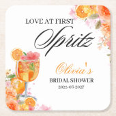 Liefde op de eerste Spritz Bruids Bruiloft Feest Kartonnen Onderzetters (Voorkant)