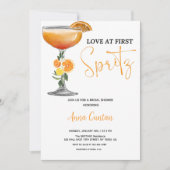 Liefde op de Eerste Spritz Bruidsborrel Cocktail D Kaart (Voorkant)