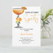 Liefde op de Eerste Spritz Bruidsborrel Cocktail D Kaart (Staand voorkant)