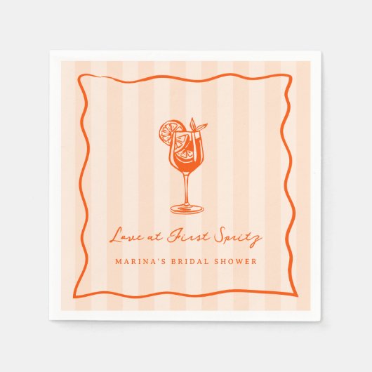 Liefde op de eerste Spritz Bruidsborrel  Servet (Voorkant)