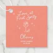 Liefde Op De Eerste Spritz Bruidsbruiloft Bedankjes Labels (Voorkant)