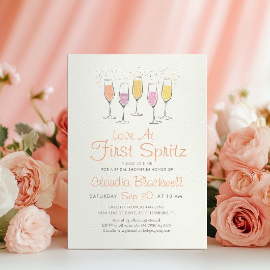 Liefde op de Eerste Spritz Bruidsbruiloft Kaart