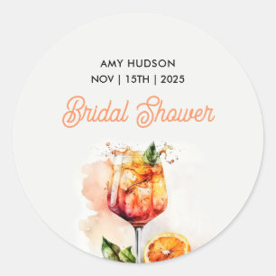 Liefde Op De Eerste Spritz Bruidsbruiloft Ronde Sticker