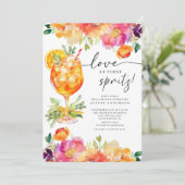 Liefde op de eerste Spritz Bruidsbruiloft Uitnodig Kaart (Staand voorkant)