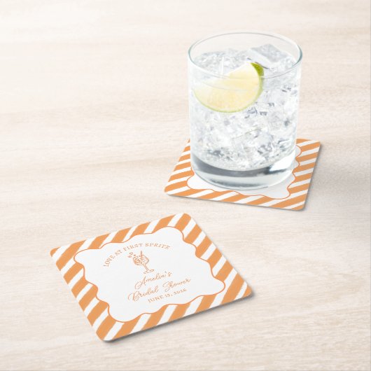 Liefde op de eerste Spritz Bruidsdouche Italiaanse Kartonnen Onderzetters (Insitu)