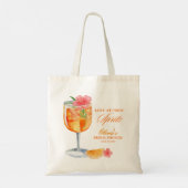 Liefde op de eerste Spritz Bruidsdouche Sinaasappe Tote Bag (Achterkant)