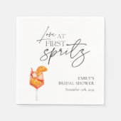 Liefde op de Eerste Spritz Bruidsfeest Servet (Voorkant)