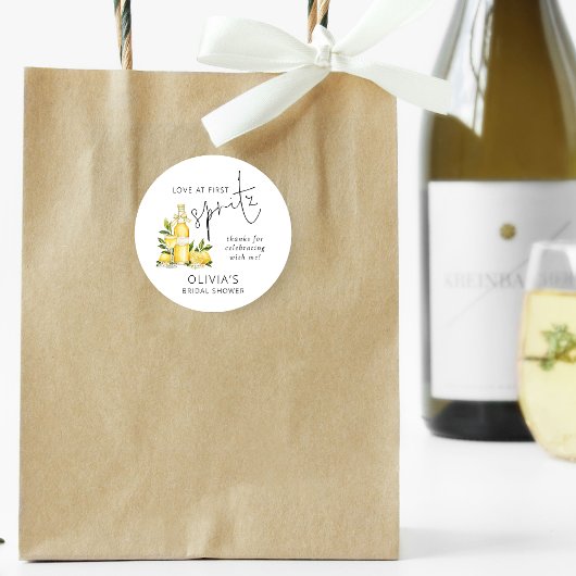 Liefde op de eerste Spritz Bruidsmeisjesfeest Beda Ronde Sticker