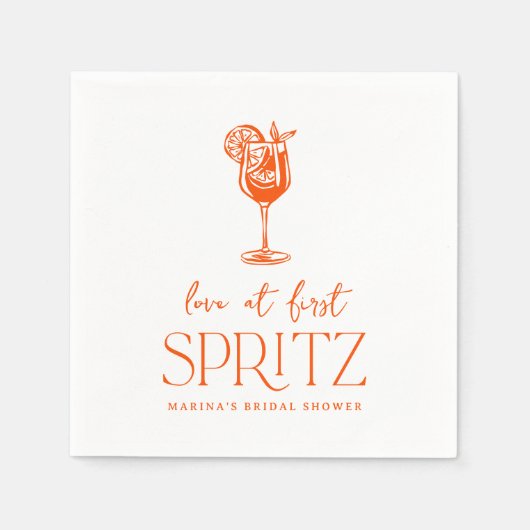 Liefde op de eerste Spritz Bruidsmeisjesfeest  Servet (Voorkant)
