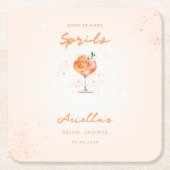Liefde op de eerste Spritz Citrusdrank Bruiloftsfe Kartonnen Onderzetters (Voorkant)