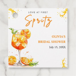 Liefde op de eerste Spritz Cocktail Oranje Bruidsf Bedankjes Labels