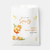 Liefde op de eerste Spritz Cocktail Oranje Bruidsf Bedankzakje (Voorkant)