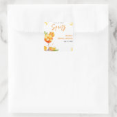 Liefde op de eerste Spritz Cocktail Oranje Bruidsm Vierkante Sticker (Tas)