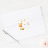 Liefde op de eerste Spritz Cocktail Oranje Bruidsm Vierkante Sticker (Envelop)