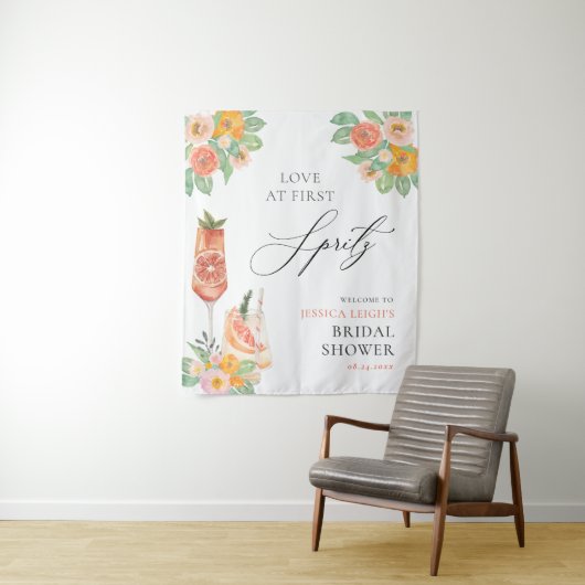 Liefde op de eerste Spritz heldere cocktail bruids Wandkleed (In situ)