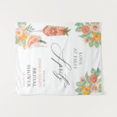 Liefde op de eerste Spritz heldere cocktail bruids Wandkleed (Voorkant (horizontaal))