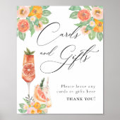 Liefde op de eerste Spritz heldere cocktailkaarten Poster (Voorkant)