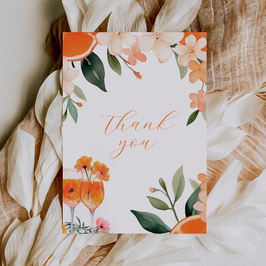 Liefde op de eerste Spritz moderne bruidsborrel Bedankkaart