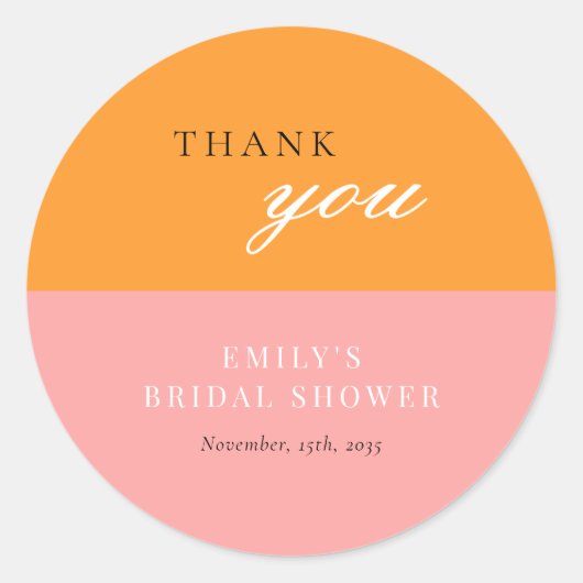 Liefde op de eerste Spritz Moderne Bruidsborrel Ronde Sticker (Voorkant)