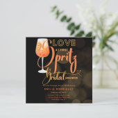 Liefde op de eerste SPRITZ Moderne Oranje Bruidsme Kaart (Staand voorkant)