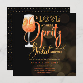 Liefde op de eerste SPRITZ Moderne Oranje Bruidsme Kaart