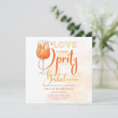 Liefde op de eerste SPRITZ Moderne Oranje Bruidsme Kaart (Staand voorkant)