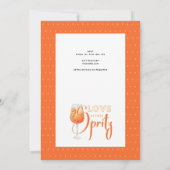 Liefde op de eerste SPRITZ Moderne Oranje Bruidsme Kaart (Achterkant)