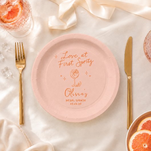 Liefde op de eerste Spritz  Papieren Bordje