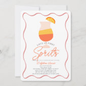 Liefde op de Eerste Spritz Retro Bruidsdiner Kaart (Voorkant)