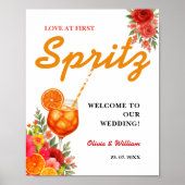 Liefde op de eerste Spritz Sinaasappel Bruidsdouch Poster (Voorkant)