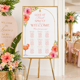 Liefde op de eerste Spritz Tropische zitplaatskaar Poster