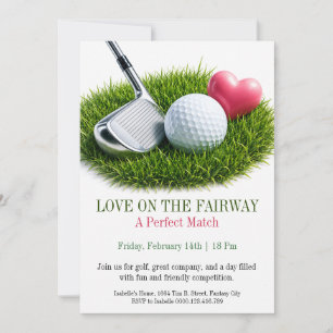 Liefde op de Fairway Golf Valentijn Uitnodiging