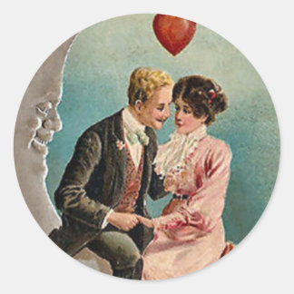 Liefde op de maan ronde sticker