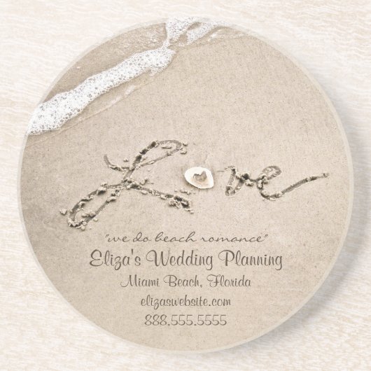 Liefde op de Onderzetters van Beach Wedding Busine (Voorkant)