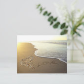 Liefde op de Sandy Beach Shore Briefkaart (Staand voorkant)