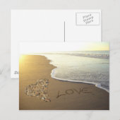Liefde op de Sandy Beach Shore Briefkaart (Voorkant / Achterkant)