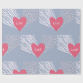 Liefde op een hart cadeaupapier (Vlak)