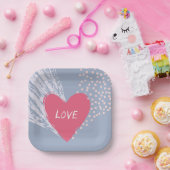 Liefde op een hart papieren bordje (Feest)