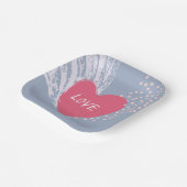 Liefde op een hart papieren bordje (Gebogen)