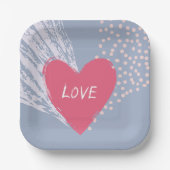 Liefde op een hart papieren bordje (Voorkant)