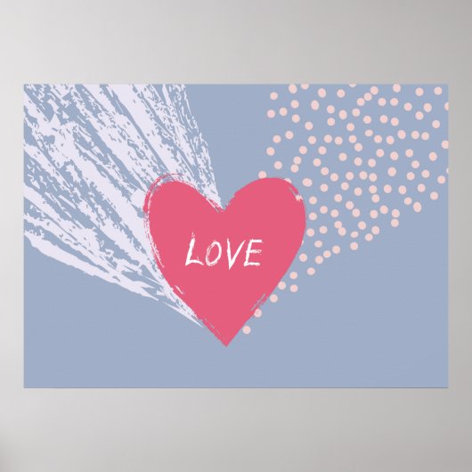 Liefde op een hart poster (Voorkant)