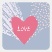 Liefde Op Een Hart Vierkante Sticker (Voorkant)